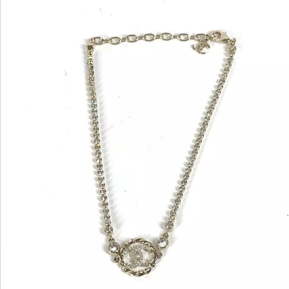 CHANEL 23B CC CC Mark Rhinestone Choker Accessories Necklace Unused - Picture 14 of 16